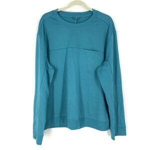 All in Motion Men's Ponte Crew Neck Sweatshirt Turquoise Blue Size XL NWT